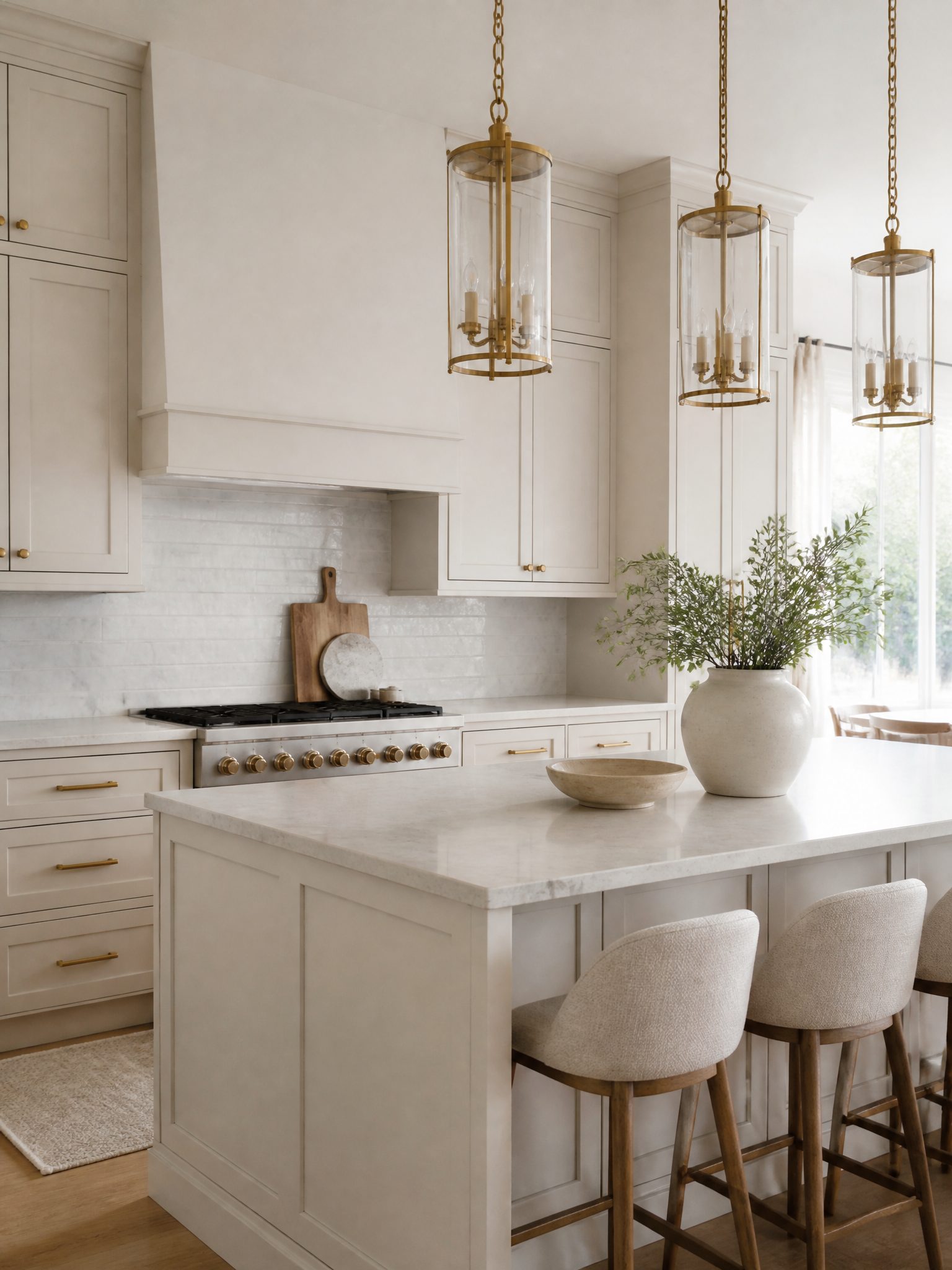 Premium shaker kitchen with island and pendant lighting