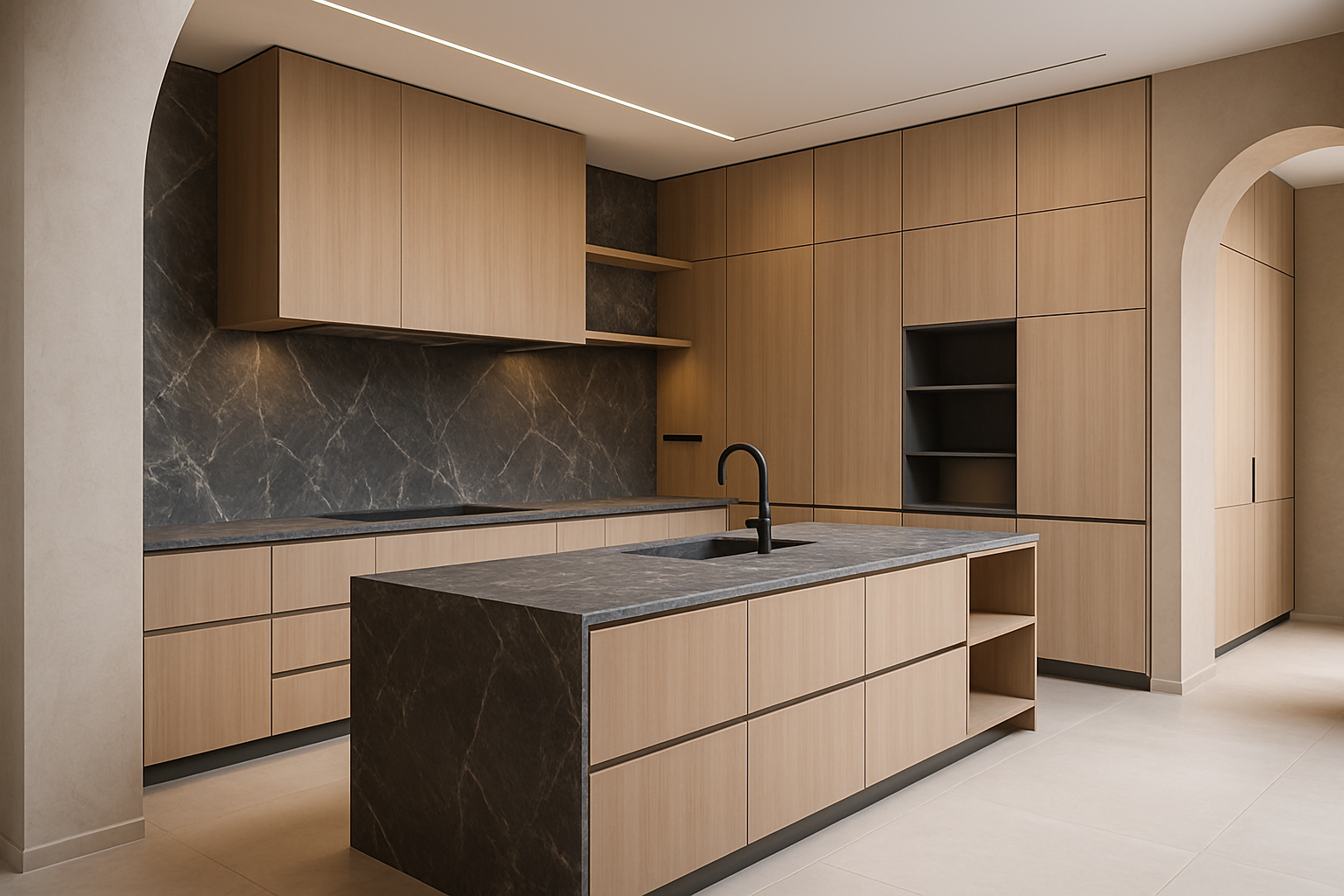 Custom layout flush cabinet solutions