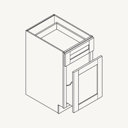 Base Waste-Basket Cabinet schematic drawing